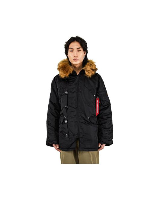 Alpha Industries Men's Black Big & Tall Alpha N-3b Parka