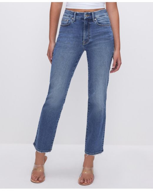 GOOD AMERICAN Blue Always Fits Good Legs Straight-leg Jeans