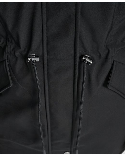 DKNY Black Trim Hooded Anorak Puffer Coat