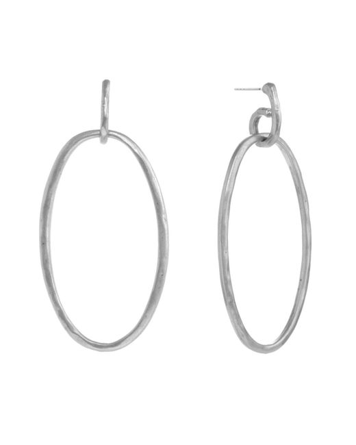 The Sak Metallic Silver-tone Oval Drop Earrings