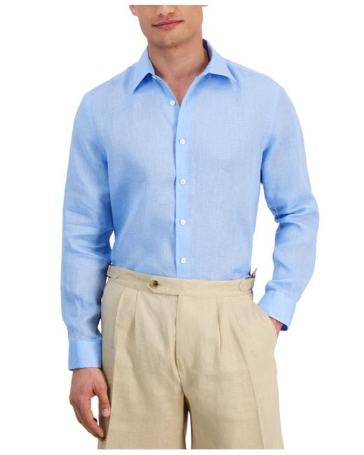 Club Room Blue 100% Linen Shirt for men
