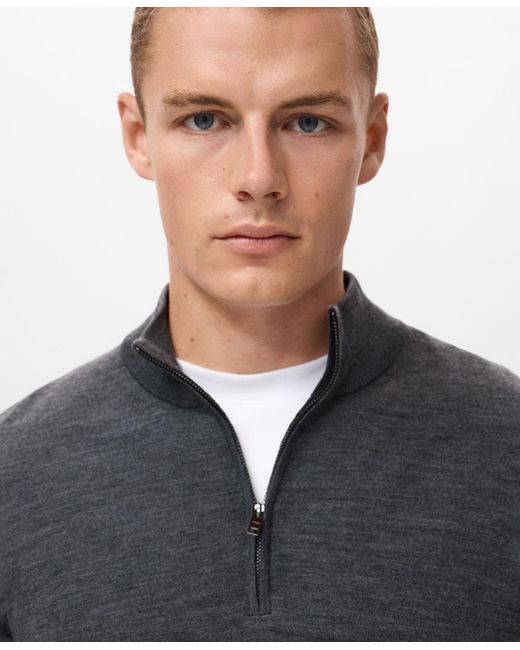 Mango Blue Perkins Neck Wool Sweater for men