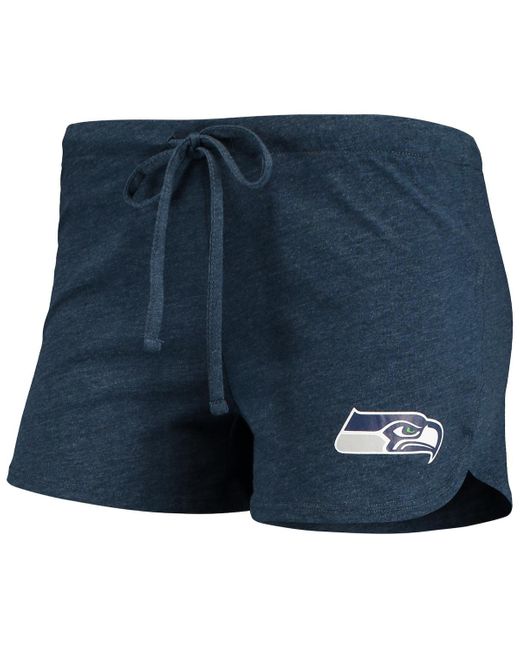 Concepts Sport Blue College Seattle Seahawks Meter Knit Long Sleeve Raglan Top And Shorts Sleep Set