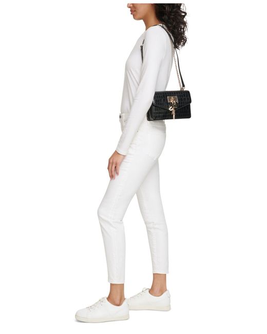 DKNY Elissa Small Shoulder Bag, Black/White