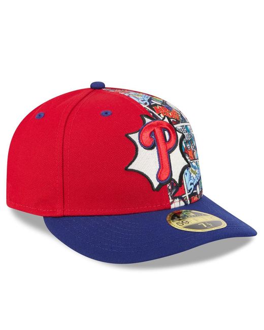 KTZ Red/royal Philadelphia Phillies 2025 Mlb Diamond Hero Edition Low Profile 59fifty Fitted Hat for men