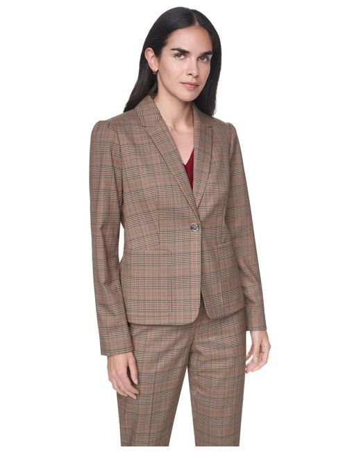 Tommy Hilfiger Brown Notch-collar One-button Jacket