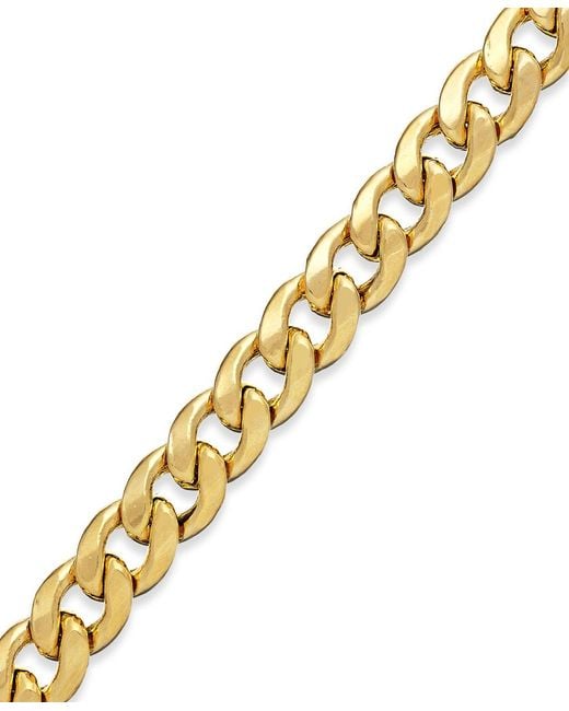 Macy's Cuban Chain Bracelet In 14k Gold in Metallic Lyst
