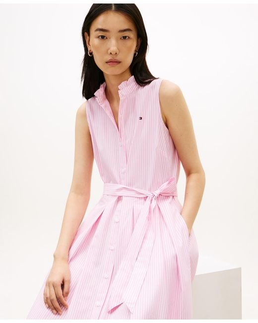 tommy hilfiger pink shirt dress Buy Tommy Hilfiger Pink Mixed Stripe Shirt Dress from Next USA