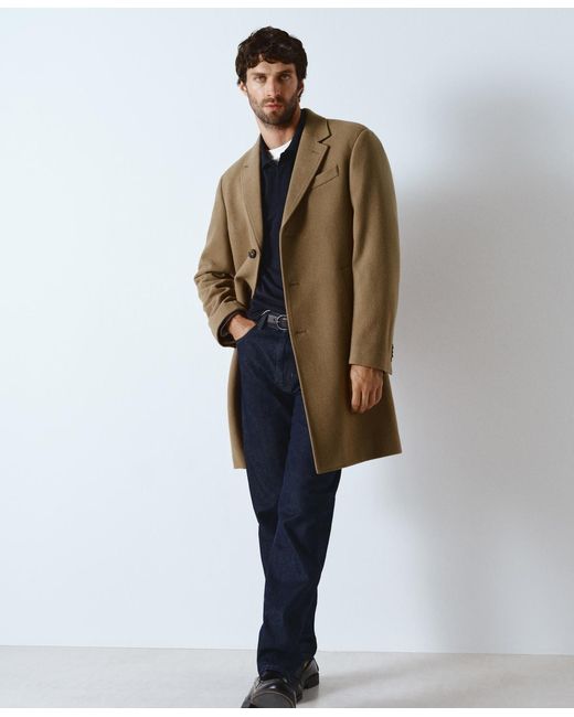 Mango Natural Wool Overcoat for men