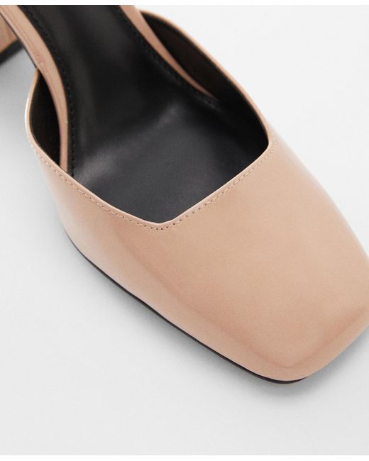 Mango White Patent Leather-effect Heeled Shoes