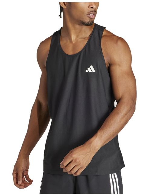 Adidas Black Own The Run Moisture-wicking Tank Top for men
