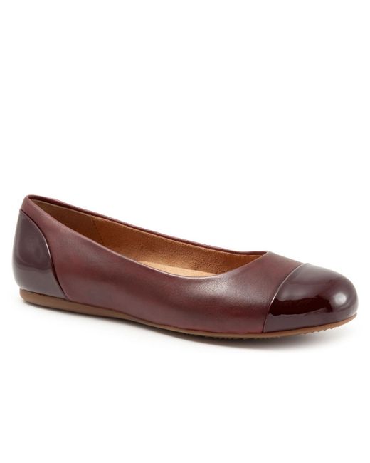 Softwalk® Brown Sonoma Cap Toe Flat