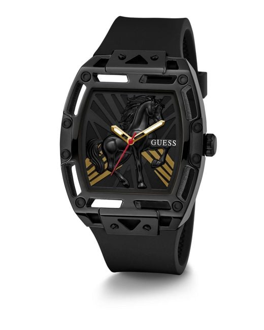 Guess Black Silicone Analog Watch for men