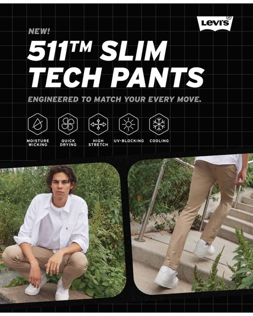 Levi's Green 511 Slim-fit Flex-tech Pants Macy's Exclusive for men