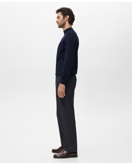 Mango Blue Wool Turtleneck Sweater for men