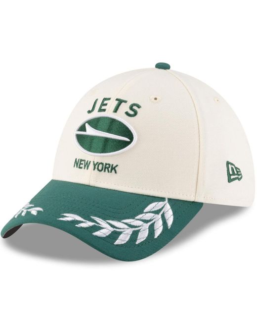 KTZ Cream/green New York Jets 2025 Nfl Draft 39thirty Flex Hat for men