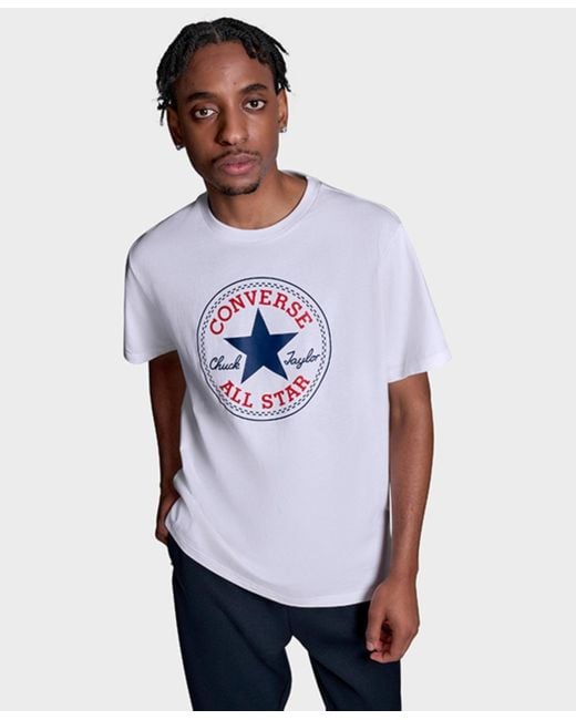 Converse White Standard Fit Patch T-shirt for men