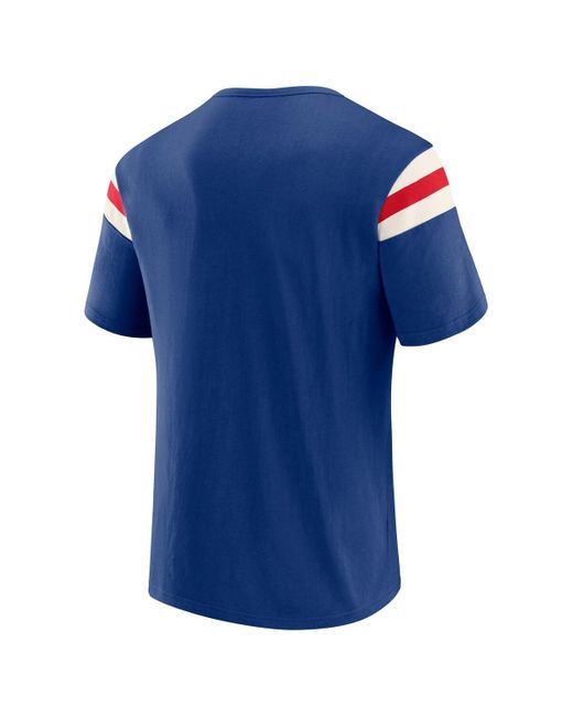 Fanatics Blue Texas Rangers Distressed Sleeve Stripe T-shirt for men
