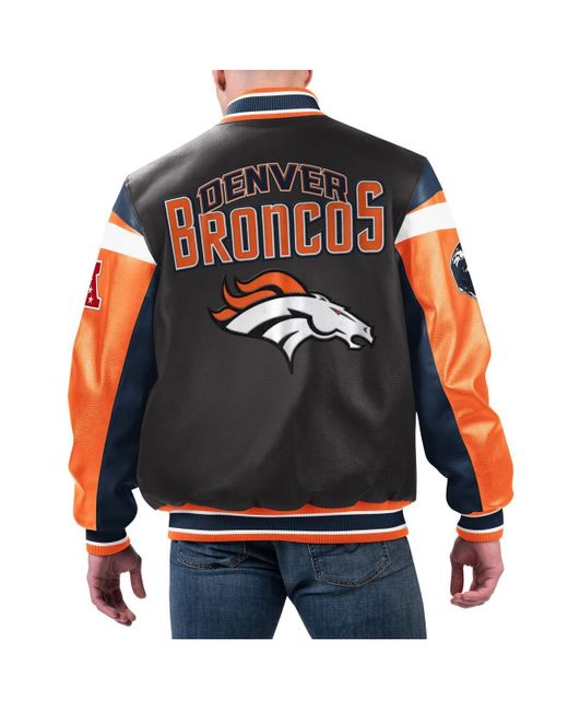 G-III 4Her by Carl Banks Black Denver Broncos Full-zip Varsity Jacket for men