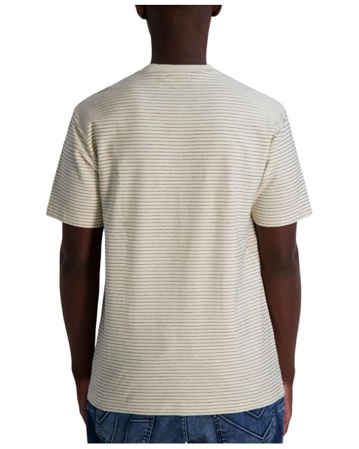 Karl Lagerfeld Natural Textured Stripe Logo T-shirt for men