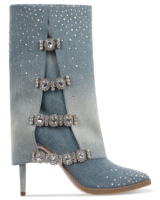 Thalia Sodi Nami Embellished Dress Boots in Blue Lyst