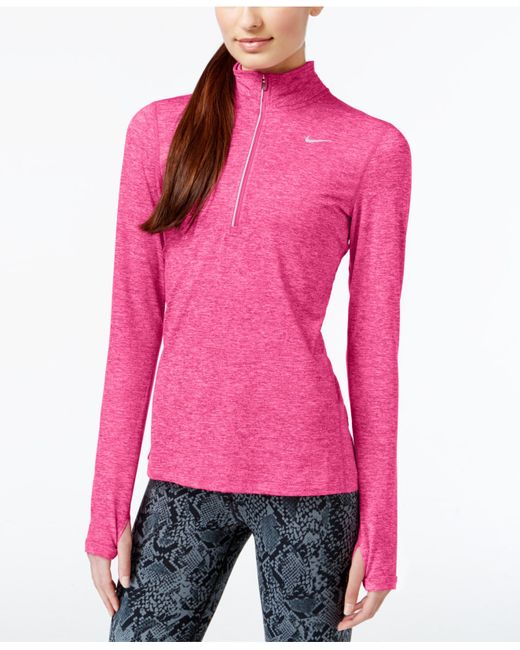 Download Nike Element Dri-fit Half-zip Running Top in Pink (Hyper ...