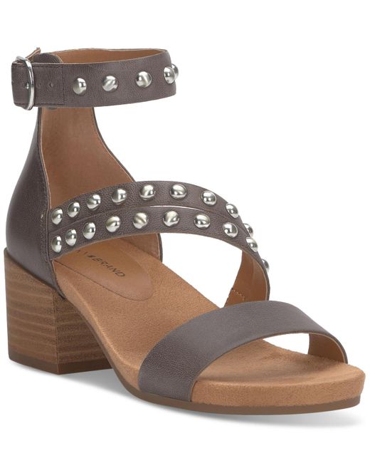 Lucky Brand Brown Piah Studded Block-heel City Sandals