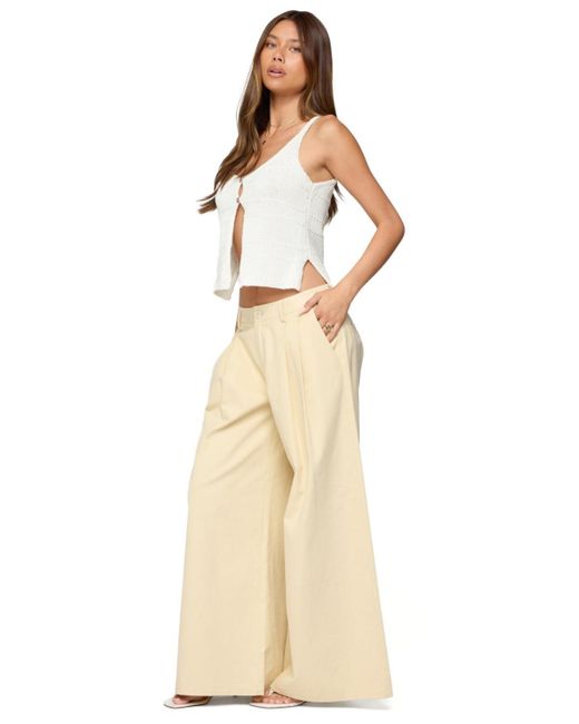 Edikted White Mikinley Split Front Knit Tank Top
