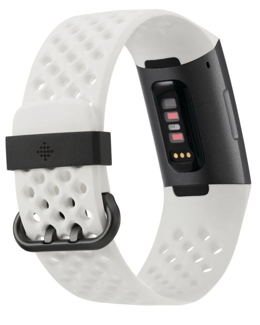 fitbit charge 3 unisex black elastomer band touchscreen smart watch 22.7 mm