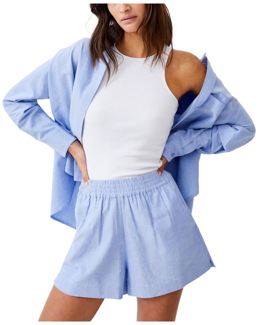 French Connection Blue Chambray Shorts