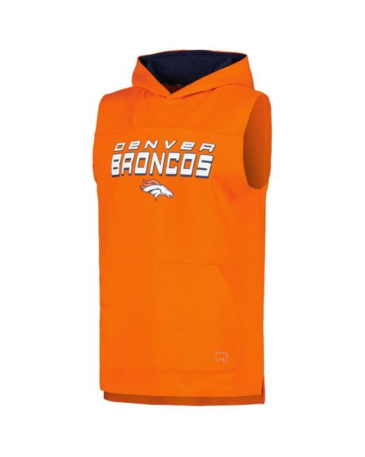 MSX by Michael Strahan Orange Denver Broncos Captain Sleeveless Hoodie T-shirt for men