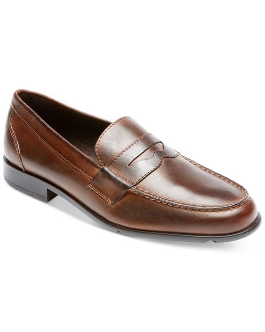 Rockport Men's Classic Penny Loafers in Brown for Men (Dark Brown ...