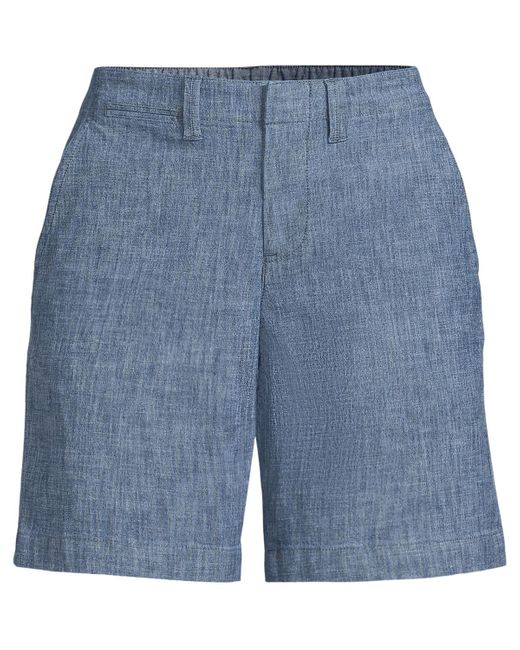 Lands' End Blue Classic 7" Chambray Shorts