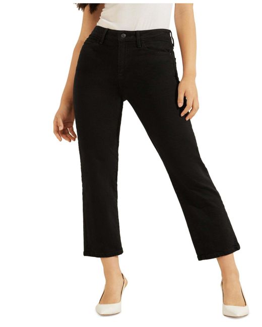 Guess Denim 1981 Straight-leg Ankle Jeans in Black - Lyst