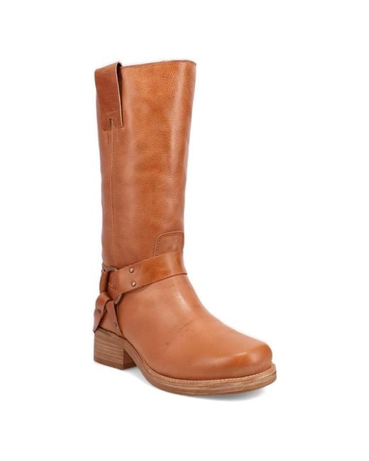Dingo Brown Rip Leather Boot for men