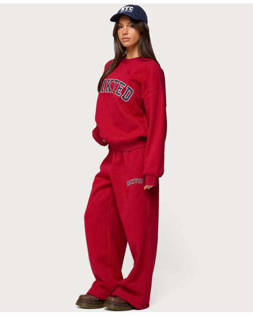 Edikted Red Major Sweatpants