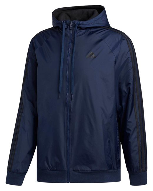 Adidas Blue Reversible Hooded Jacket for men
