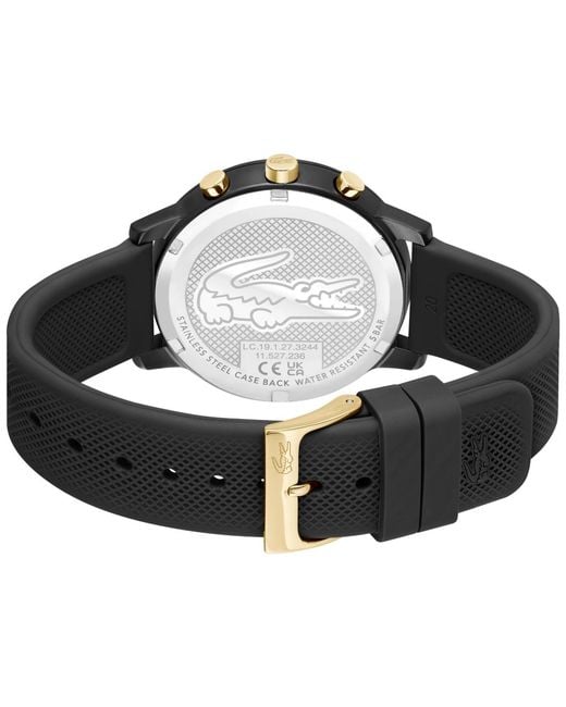 Lacoste Black Silicone Strap Watch for men