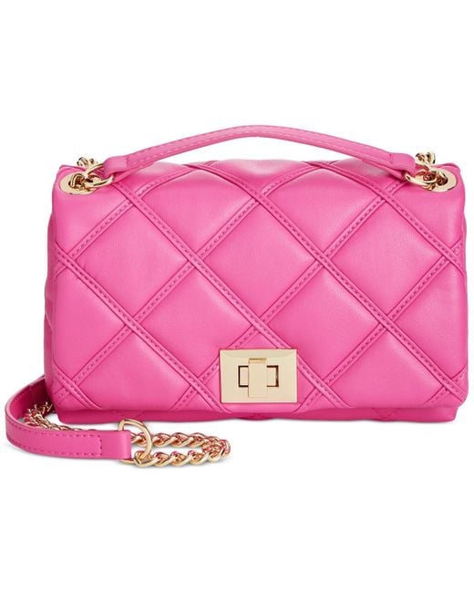 INC International Concepts Pink Small Ajae Diamond Quilted Shoulder Bag