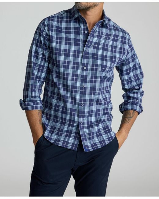 UNTUCKit Blue Slim Fit Wrinkle-free Lancaster Button Up Shirt for men