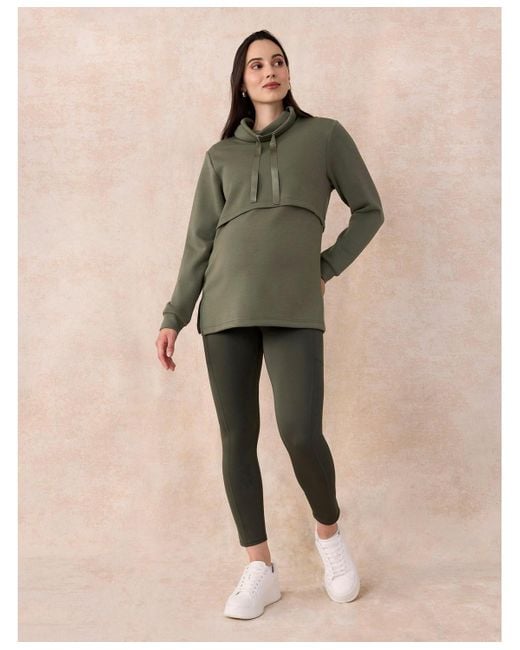 Motherhood Maternity Gray Over The Belly Side Pocket Active Maternity leggings