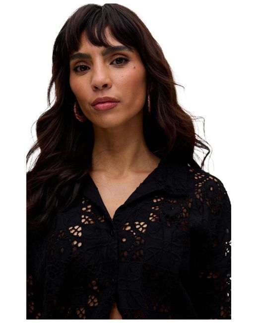 Raffya Black Shelli All Over Broderie Anglaise Shirt