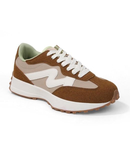 BERNESS Green Luca Retro Platform Sneakers