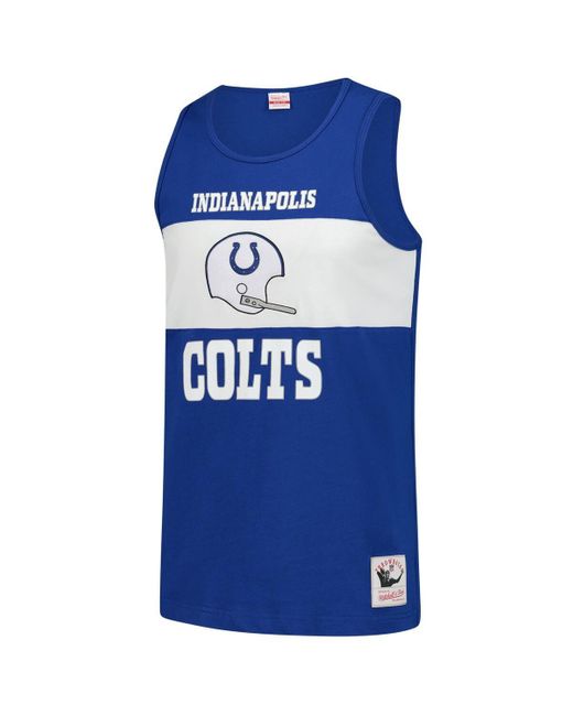 Mitchell & Ness Blue Indianapolis Colts Retro Color Block Tank Top for men
