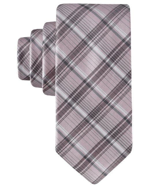 Calvin Klein Gray Daira Plaid Tie for men