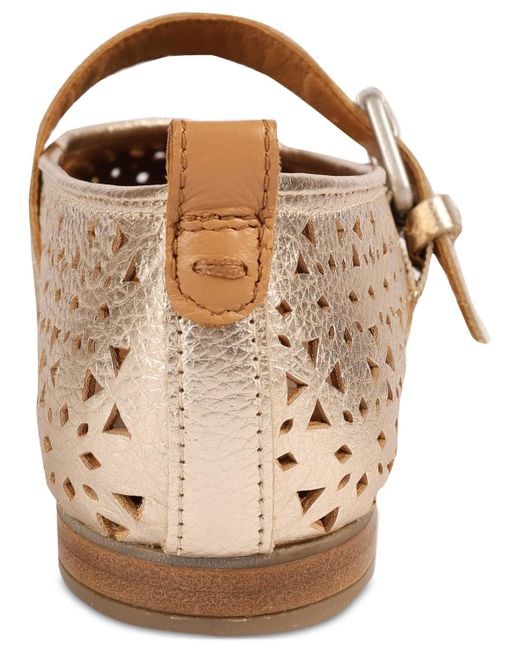 Gentle Souls Brown Karla Perferated Leather Flats