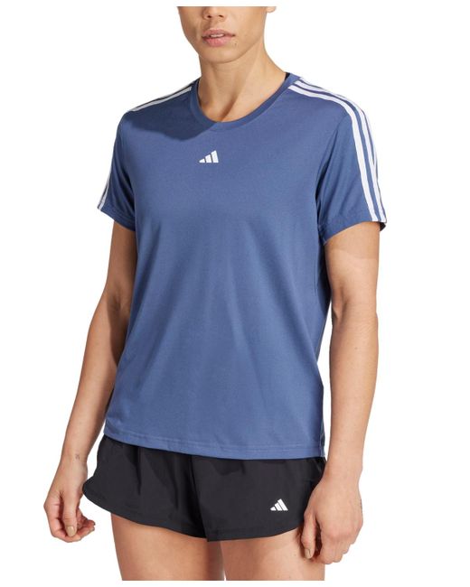 Adidas Blue Aeroready Train Essentials 3-stripes T-shirt