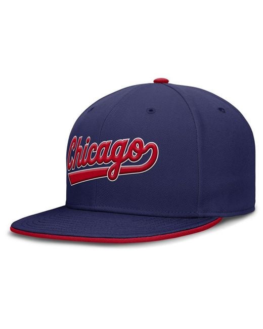 Nike Blue Chicago Cubs True Performance Fitted Hat for men