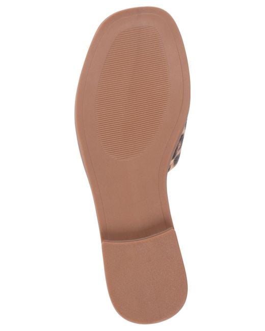 Gc Shoes Brown Square Toe Flat Sandals