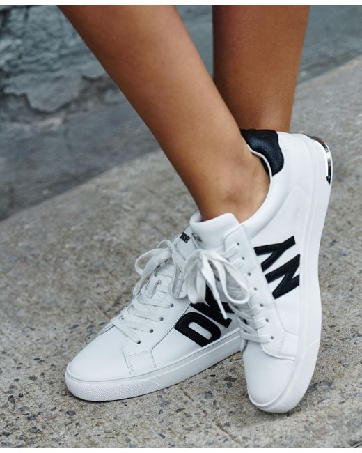 DKNY White Abeni Platform Low Top Sneakers